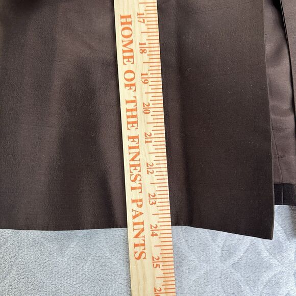 Vtg 100% Silk Jacket Womens 8 Brown Iridescent Open Front Blazer Career Capsule - Picture 10 of 15